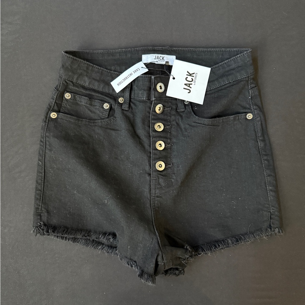 Jack by BB Dakota Black Button-Up Denim Shorts